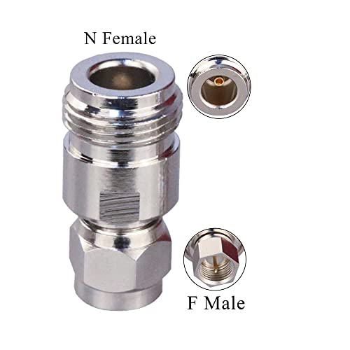 TUOLNK Adaptador coaxial N hembra a F macho 2 pzas miniatura 6