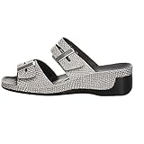 Weicher Gehcomfort Vital Damen Sandalette Tina Pantolette Leder-glatt/genarbt grau Gr. 38