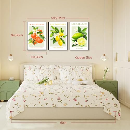 SERIMINO Lemon Botanical Wall Decor, Fruit Watercolor Canvas Prints by SERIMINO - Used condition - Image 4