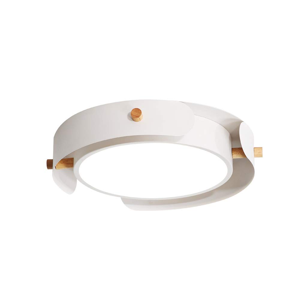 HynJGih Master Bedroom Ceiling Lamp Simple Modern Round Living Room Lamp Nordic Wood Lamp Japanese Style Room Study Lamp(A (Warm Light),50cm)