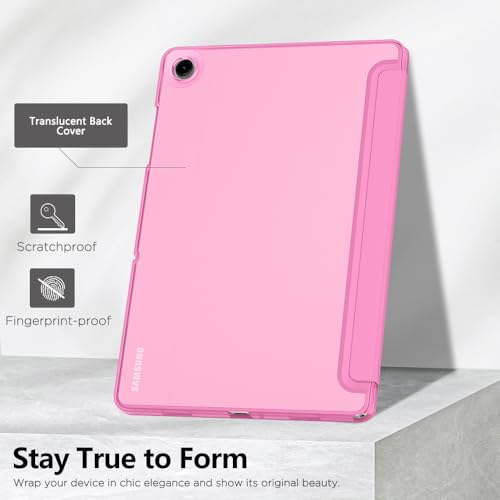 Image of MoKo for Samsung Galaxy Tab A11 Plus / A11+ Case 11 Inch 2026, Galaxy Tab A9 Plus / A9+ Case 11 Inch 2024, Slim Stand Hard PC Translucent Back Shell Smart Cover, Auto Wake /Sleep, Peony