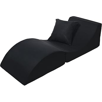 Velinda Comfortable Relaxing 3 in 1 Folding Sofa Stool Table Black