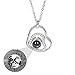 Produktbild 100 Sprachen ICH LIEBE DICH Halskette Customized Photo Necklace Personalisierte Projektion Halskette Herz Anhänger(Silber Schwarz und Weiß 16)