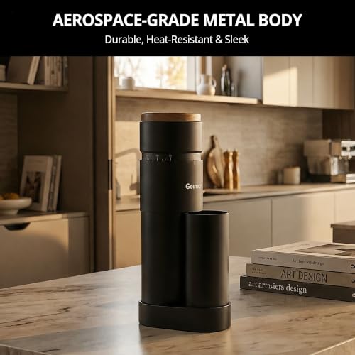 Image of Burr Coffee Grinder,Wirsh Portable Electric Grinder Geimori T38 Plus,Espresso Grinder with Conical Burr,Stepless Grind Settings from Fine to Coarse for Espresso,Drip,French Press (Black)