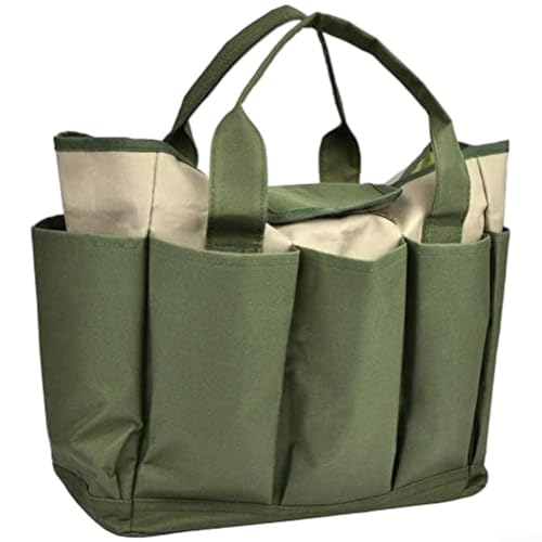 Borsa portaoggetti leggera per attrezzi da giardino, realizzata in poliestere impermeabile con tasche multiple per una facile conservazione e trasporto degli attrezzi