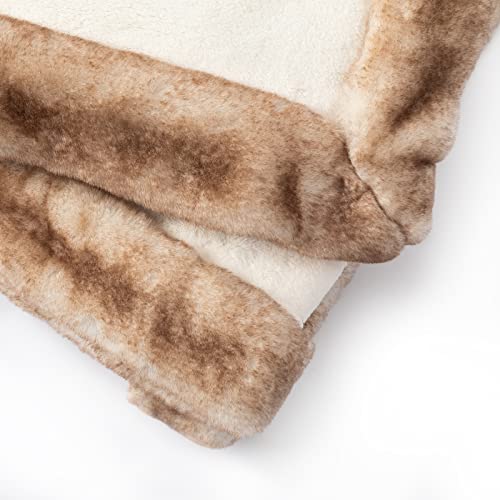 Cozy Bliss Luxury Super Soft Faux Fur Throw Blanket For Couch, Size 50"X60" Cream, Extra Soft, Plush,Fuzzy, Fluffy, Warm, Minky Blanket For Sofa Bed Living Room Bedroom Car (Cream) #TOP2