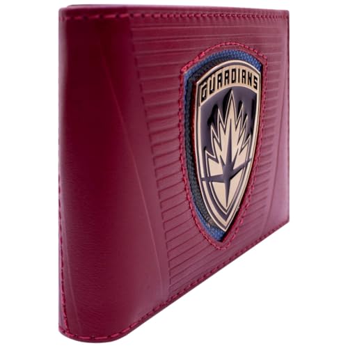 PocketGear Guardians Star Lord of The Galaxy Emblema del Equipo de Héroes Billetera/Cartera Billetera Doble con Porta-ID y Tarjetas, Rojo
