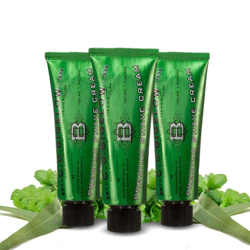 C.O. Bigelow Travel Shaving Cream, 3 Pack of 1.7 oz Mens Shaving Cream with Eucalyptus Oil for...