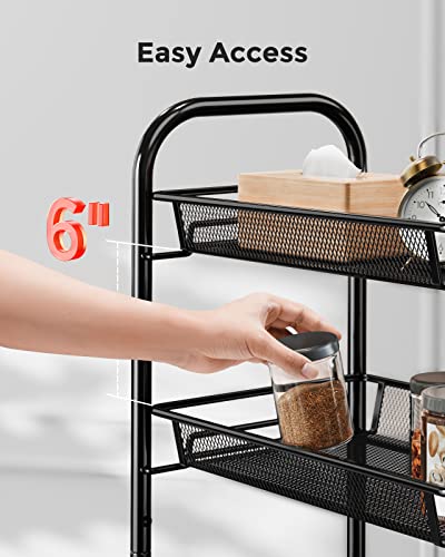 Pipishell 4-Tier Mesh Wire Rolling Cart Multifunction Utility Cart Metal Kitchen Storage Cart With 4 Wire Baskets Lockable Wheels For Home, Office, Kitchen Piuc02 #TOP5