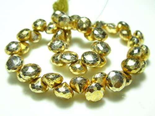 Pyrite dorée facettée en briolettes oignon pour création de bijoux de 6mm - 2