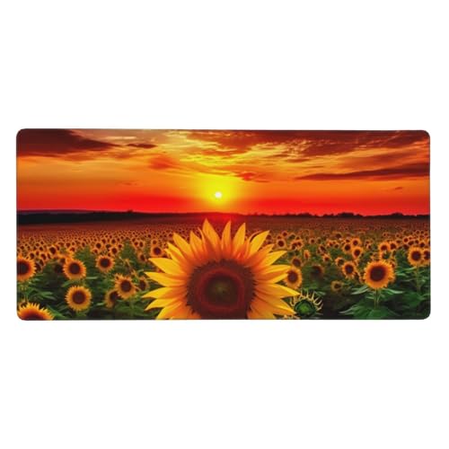 Tapis de souris XXL 90x40 cm au motif tournesol pour bureau