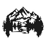 SUPERDANT Metal Wall Art Mountain Metal Wall Decor Lake Artwork Rustic Nature Wall Decor Home Decor Living Room Farmhouse Wall Art Signs for Bedroom Office Wall Hanging Decor