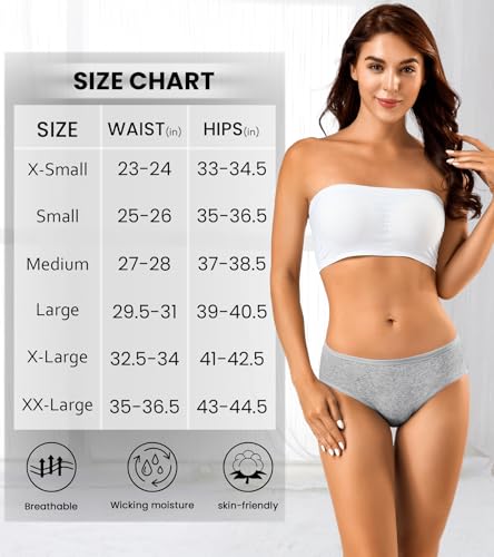 Image of Eiggam Women's Cotton Bikini Panties,High-Cut Full Coverage Stretch Cool Underwear for Women