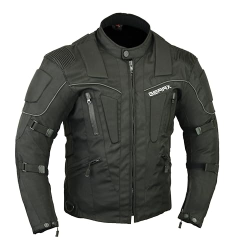GearX Storm Motorbike Motorcycle Protection Jacket Waterproof Breathable - Black, XL