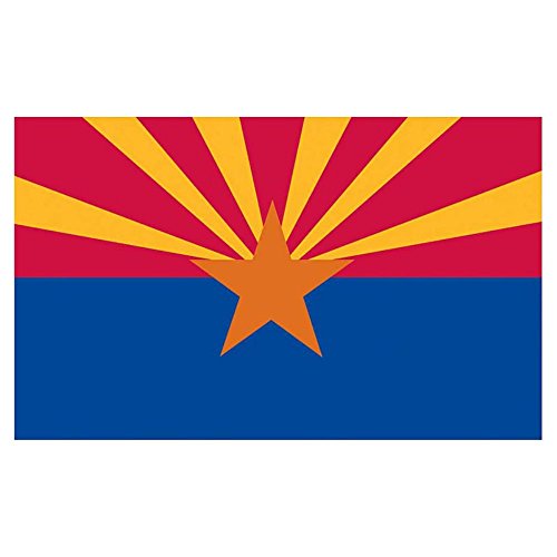 Valley Forge, Arizona State Flag, Nylon, 3'x5', 100% Made in USA, Canvas Header, Heavy-Duty Brass Grommets