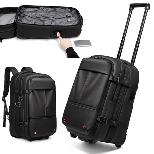 GLOAMFIORD Vacuum Rolling Backpack with Pump & Charging Port