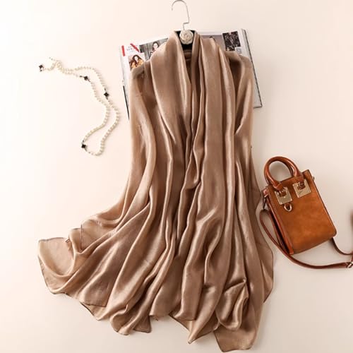 Alexis Leroy 70.9 * 37.4 Inch Satin-Feel Shawl Solid Color Lightweight Wrap for Women, Evening Cover & Travel Easy Care3