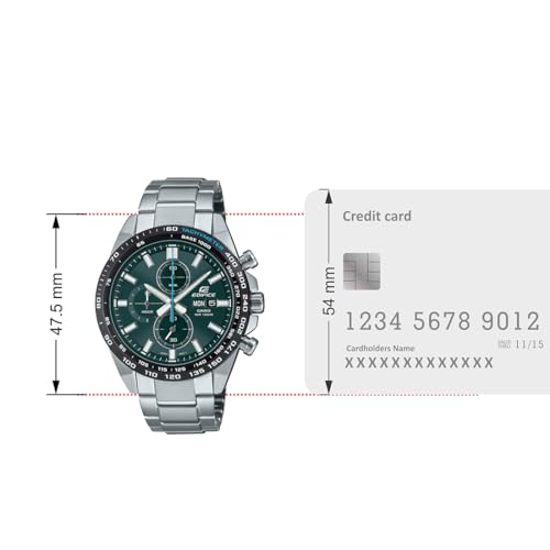 Casio Edifice EFR-574DB-3AVUDF Green Analog Dial Silver Stainless Steel Band Men's Watch Chronograph 100M Water Resistant ED595 - Image 6