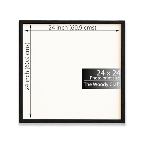 Image of Square Frame 24x24 Inch | Black Photo Frame For Wall | Vintage Wall Frame | Wooden Photo Frame With Premium Finish | Big Photo Frames For Wall | Ideal Hanging Photo Frames For Wall Decoration