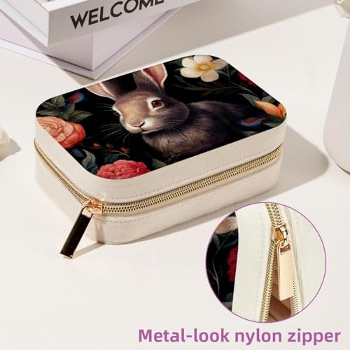 Boîte à bijoux de voyage en velours compartimentée et zippée