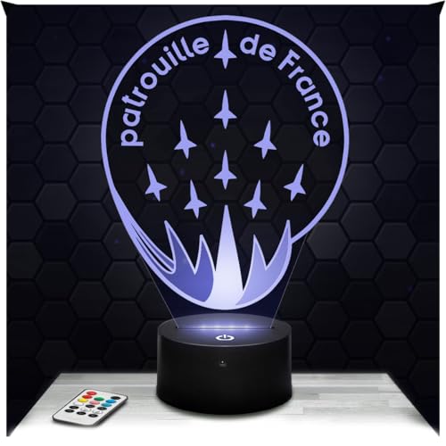 Lampephoto.fr - Lampe 3D Patrouille Armée de L'Air France, Idée Cadeau Deco Militaire, Lampe deco Bureau Salon Homme Femme, Idée Cadeau Noel Fan de...