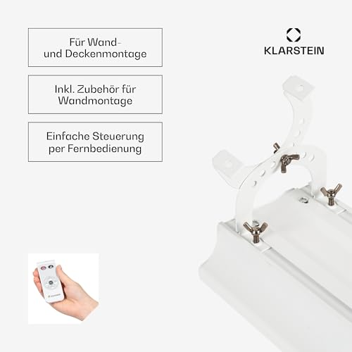 Klarstein Heizstrahler, Elektrische Heizung Terrasse & Garten, Infrarotstrahler mit WiFi App- Steuerung, Timer, LED- Anzeige, IP44 Infrarot Heizstrahler, CO2- Freie, Energieeffiziente Heizung, 2400W-6