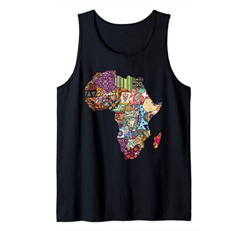 Diseño de mapa orgullo de África de patrón étnico Africano Camiseta sin Mangas Cover
