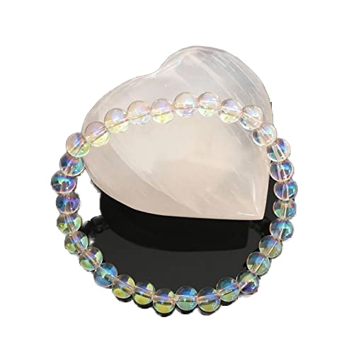 Bracelet de qualité supérieure en quartz angel aura véritable et perles polies