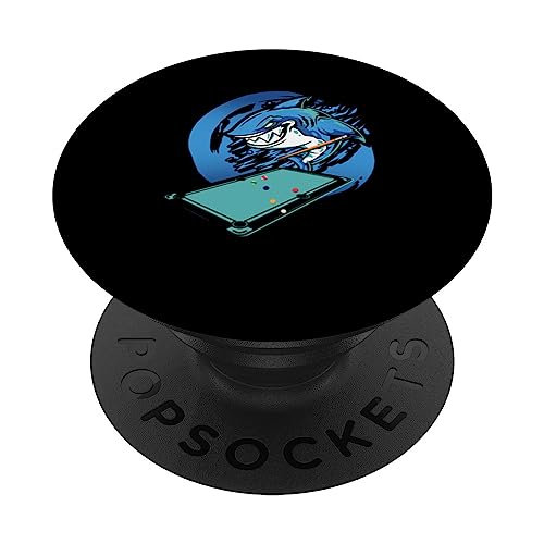 Shark Billiards Player | Snooker Pool | Taco de billar PopSockets PopGrip Intercambiable
