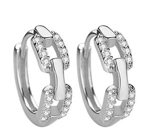 Boucles d'oreilles Huggie Hoop femmes argent sterling cubique zircone or