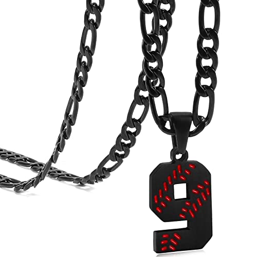 MIMITLTY Personalized Jersey Number Necklaces for Mens,Athletes Stainless Steel Sport Number Pendant Chain for Boys Baseball/Softball Team Inspiration Jewelry with Gifts