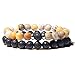Produktbild KhuWan 2 Teile/Satz Paare Distanz Armbänder männlich Schwarz Lava Stein Perlen Armband weiblich Holzperlen Charm Armbänder Frauen Männer Armband