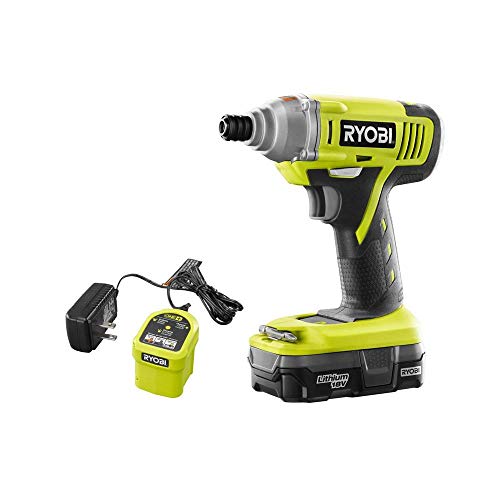 Ryobi P1870 18V Lithium Ion Battery Powered 1/4 Inch 1,500 Inch Pound Impact Driver Kit (P234 Impact Driver, P102 18V Battery and P119 Charger Included)
