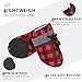 SCENEREAL Christmas Fleece Dog Shoes for Small Medium Dogs, Anti-Slip Sole Puppy Boots & Paw Protectors with Reflective Straps Red Plaid Warm Soft Outdoor Walking Indoor Hardfloors, Size 3