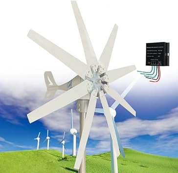 1000W Wind Turbine Generator Kit - 12V/24V/48V/110V/220V, 8 Blade 3-Phase AC System with Controller for Eco-Friendly Home Energy Solutions