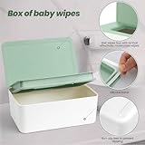 Wet Wipes Dispenser Box, Tissues Box with Lid Paper Holder Seal Reusable Dustproof Tissue Container Nappy Case Storage for Car Office Home Bathroom Desk White - Image 2