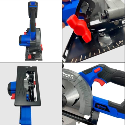 Serra Circular 48V com 2 Baterias – Cortes Rápidos e Precisos Alta Potência 1200W Ângulo Ajustável 0