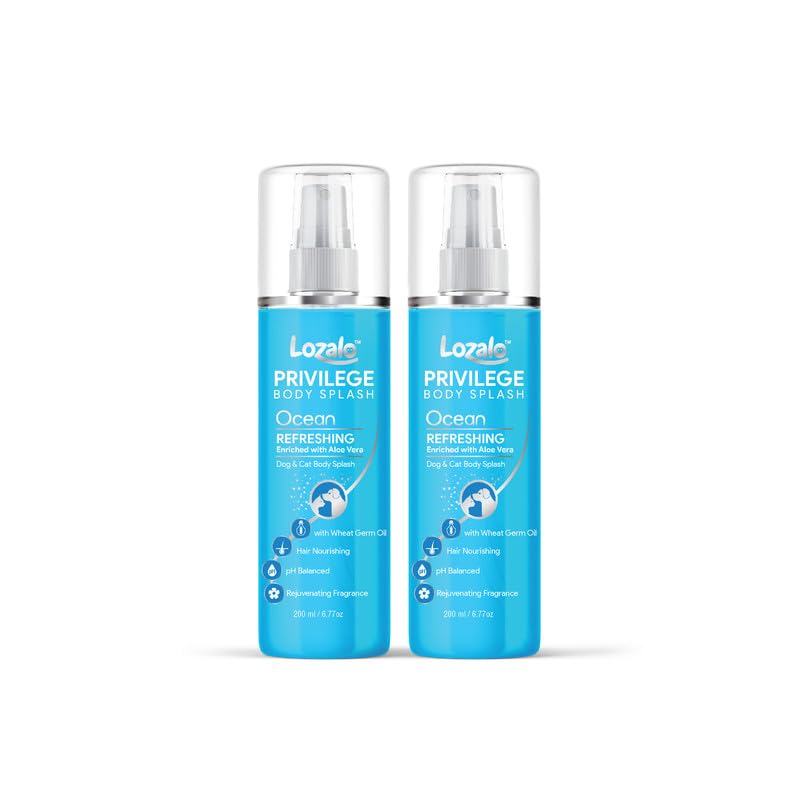 Lozalo Privilege Dog Perfume Spray- 400 Milliliter, Pack Of 2X200 Milliliter, Ocean|Moisturising Deodorant Spray For Dogs & Cats Of All Breeds|With Aloe Vera Extract & Wheat Germ Oil (B0CX9V3T2K) Amazon Price History, Amazon Price Tracker
