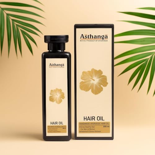 Image of Asthanga Hair OilI I Handmade Ayurvedic | Hibiscus Hair Growth Oil for Women & Men I Promotes New Hair Growth & Strengthens Hair | Insomia & Stree Reliever & Controls Hair Fall | Suitable for All Hair Types-200 ml
