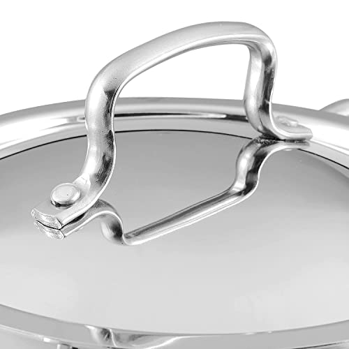 Image of Kanshita's Rasoiware Platinum Series Triply Kadhai - 5L Stainless Steel with Lid, Induction & Gas Stove Ready (31.5 cm)