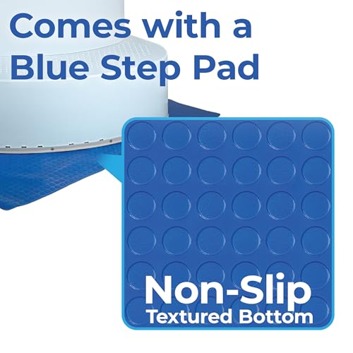 Aqua Select Resin Pool Steps for Above Ground Pools | Oyster Shell White | Heavy-Duty ABS Construction | 350 lb Capacity, Non-Slip Step Treads, & Handrail | Includes Liner Guard | No Weights Needed