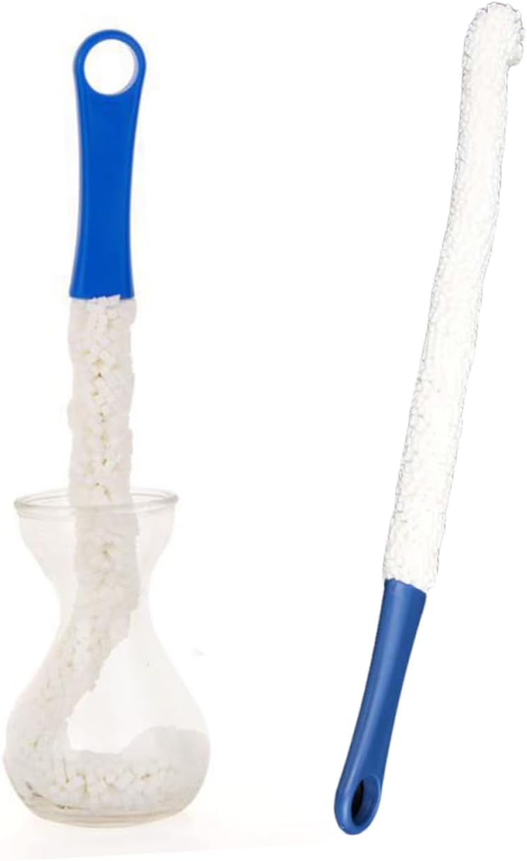 KOMBIUDA 2pcs Flexible Wine Cup Cleaner Brushes Curved Multifunctional Glass Cup Washers for Decanters Goblets and Mugs Safe Sponge Bristles for Home Cleaning