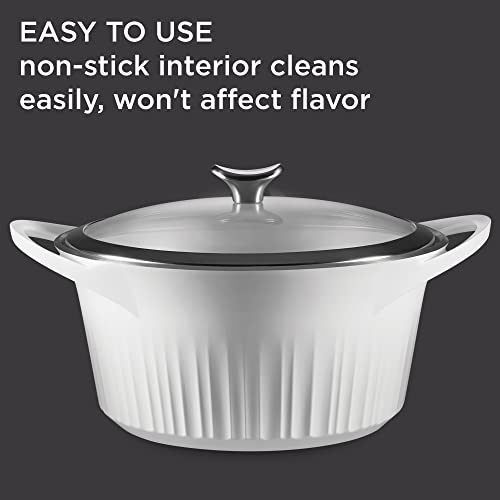 CorningWare-Non-Stick-55-Quart-QuickHeat-Dutch-Oven-Pot-with-Lid-Lightweight-Ceramic-Non-Stick-Interior-Coating-for-Even-Heat-Cooking-Perfect-for-Baking-Frying-Searing-and-More-French-White