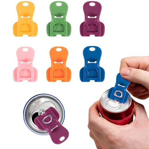 Goiern Set da 6 Apri lattine Semplice e Protezione per Bevande Apri lattine manuali Colorati per bibite e Birra Copertura Leggera e Facile da Usare Protezione per Bere