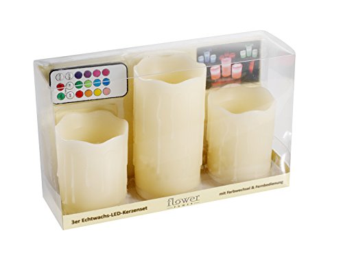Preisvergleich Produktbild Flower Power LED Kerze, Creme, 8x10x10