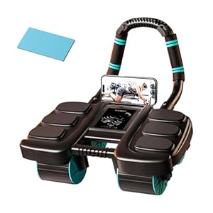 Ab Roller Exercise Wheel ,Abdominal wheel roller with Knee Mat – Automatic Rebound with 6 Elbow Supports,4 Wheels Abdominal Trainer,Core Strength Training Ab Trainer for Home Gym 2025
