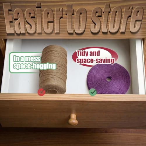 Image of SMART&CASUAL 2mm Natural Jute Twine String Thin for Craft Plant Garden Gift Wrapping Christmas Handmade Art Decoration Packing String Home Art Decoration (Purple) (328 Ft (100M))