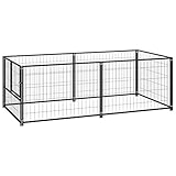 ESPACIOSO Y SEGURO：¡Esta versátil perrera es un gran paraíso de juegos al aire libre para tus perros! La gran jaula para perros proporciona un amplio espacio para hacer ejercicio, mientras que la pared de malla de alambre de acero ayuda a prevenir accidentes inesperados al tiempo que permite la ventilación.