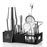 Set di shaker per cocktail, mixer per bevande, accessori da bar, set da barman di mixology da 15 pezzi che include shaker Boston, misurino giapponese, filtro, apribottiglie, cucchiaio da cocktail