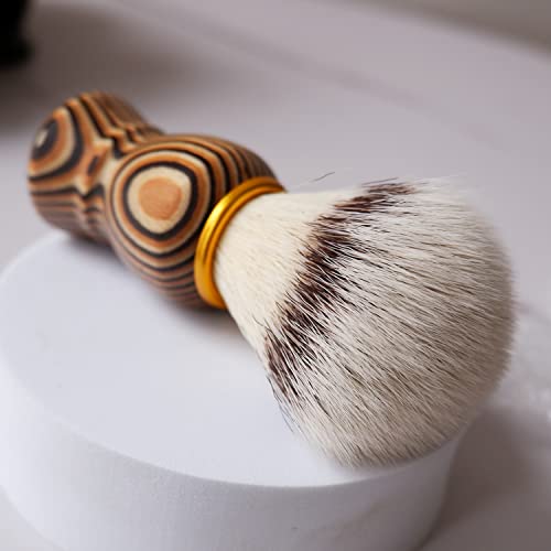 Kikc Synthetic Shaving Brush, Art Wooden Beard Brush (Ultra-Dense Synthetic Hair), Barber Shop Professional Salon Shaving Tool（22Mm Luxury Knot） #TOP5